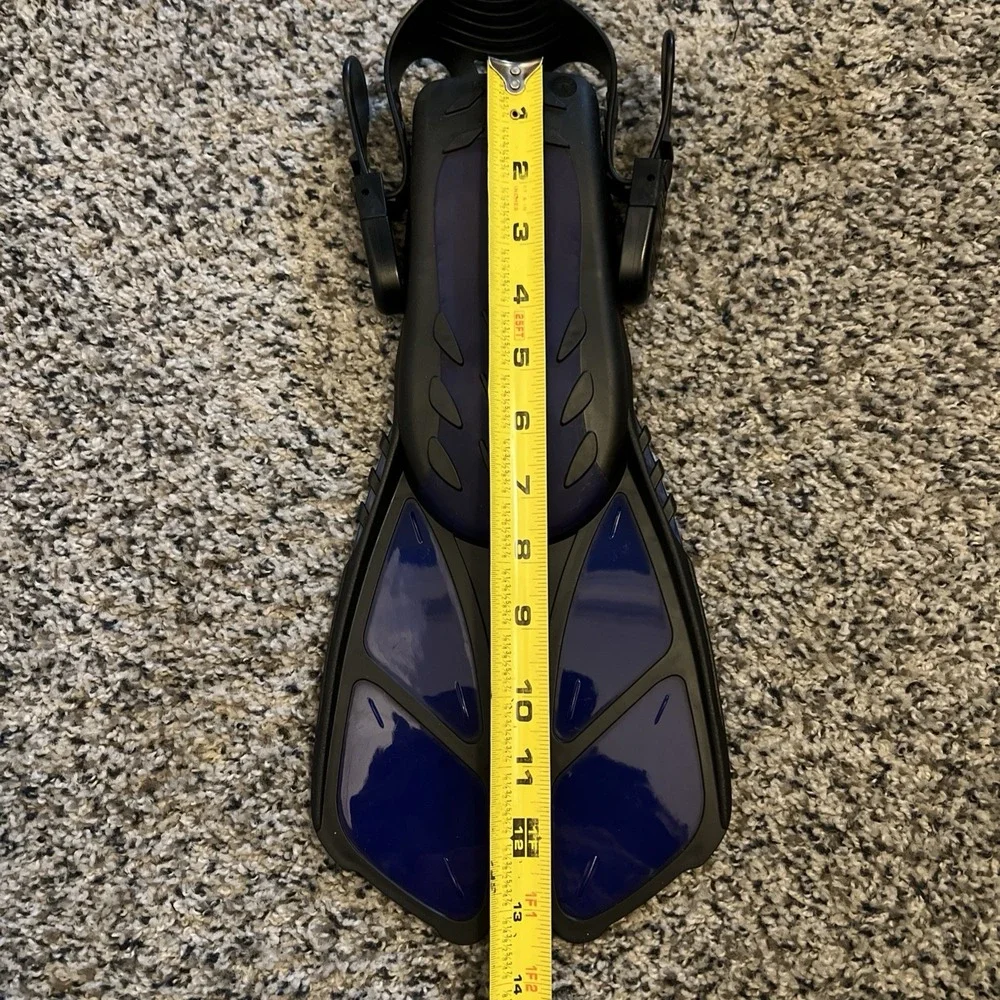 CAPAS Snorkel Fins Swim Fins Travel Size Short Adjustable for Snorkel S/M blue‎